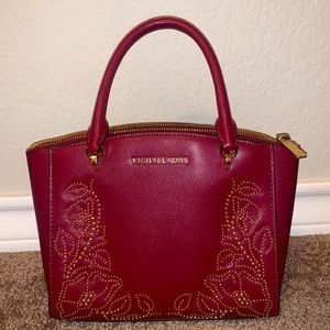 MICHAEL KORS RED BEADED PURSE - AMAZING CONDITION